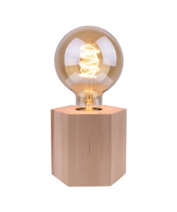 LAMPADA DA TAVOLO  ONLI "FOFI" ROTONDA LEGNO DI ROVERE, E27